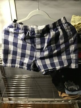 American Eagle Outfitters Navy and White Plaid Boxers